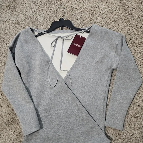 Gucci Wool-Blend Gray Stretch Dress Size S NWT - Picture 15 of 16